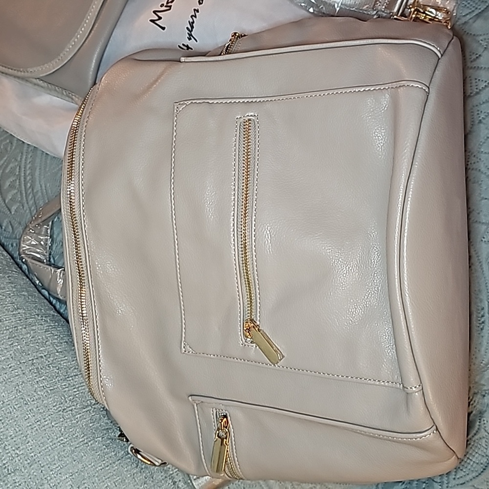 Miss Fong Leather Convertible Travel Bag Gray - Brand New!